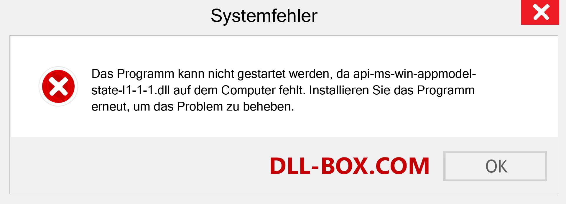 api-ms-win-appmodel-state-l1-1-1.dll-Datei fehlt?. Download für Windows 7, 8, 10 - Fix api-ms-win-appmodel-state-l1-1-1 dll Missing Error unter Windows, Fotos, Bildern